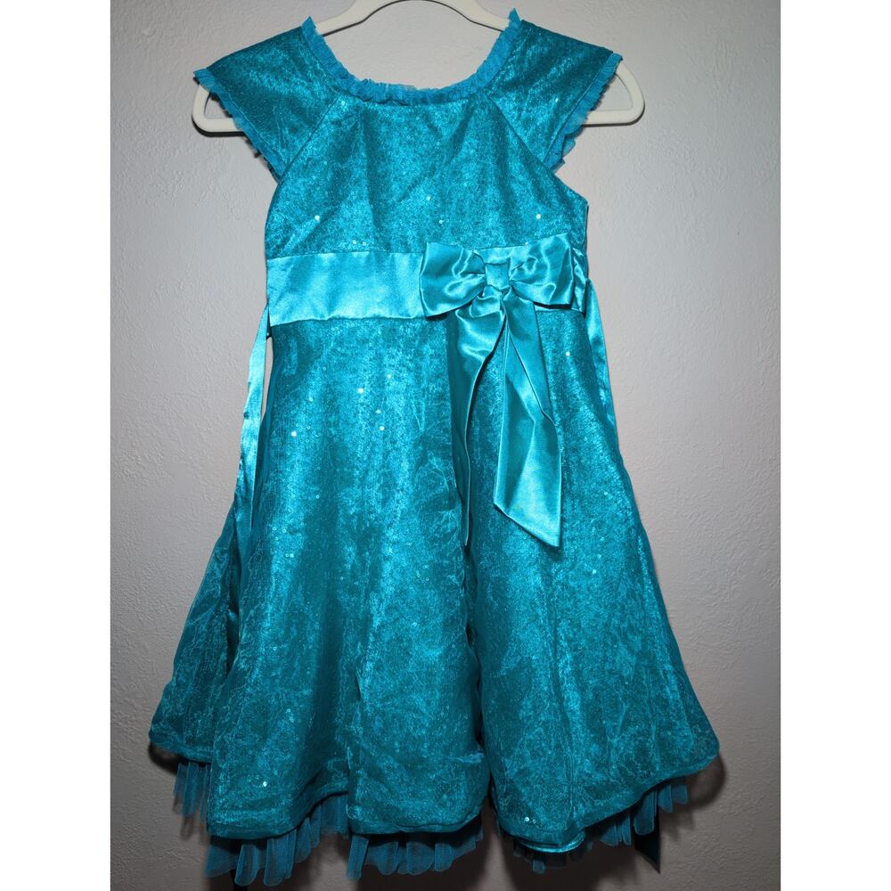 Jona‎ Michelle Girls Formal Fancy Dress Green 8 Mesh Sequins Party Satin Lined